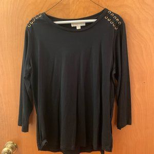 black michael kors 3/4 sleeve shirt